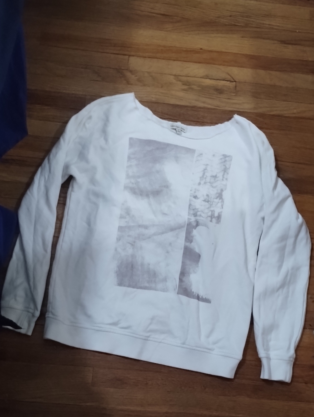 Calvin Klein Jeans White Logo Crew Top